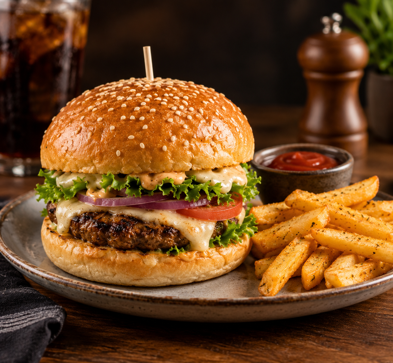 The same dish after AI food photography enhancement by Plate Push Marketing & Automation Services FZC
